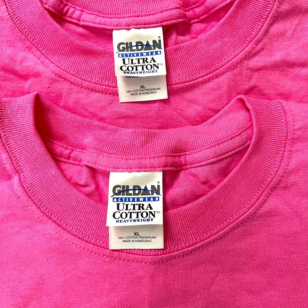 Gildan Ultra Cotton Heavyweight Tshirts New size XL. Pink